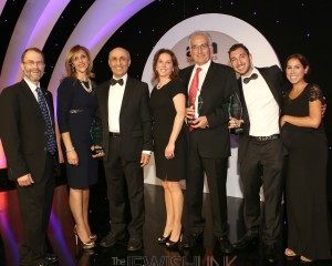 From Left:  Rabbi Aryeh Markman, Executive Director – Aish LA; Linda and Jack Nourafshan, Lily and Kambiz Babaoff, Roy and Nahal Rayn, recipients of the Aish LA Partners of the Year Award for creating the new educational dating program Soul Search.