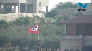 The Swastika in Beit Ummar. Credit: Avraham Weiss / Tazpit News Agency.