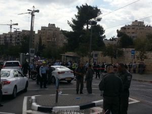 scene of the attack. Photo credits: Yishai Abergil, Tazpit News