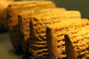 Photo Credit: Reemon Silverman, Tazpit News Agency / Cuneiform tablets documenting daily life of Judean exiles in Babylon on display in Jerusalem's Bible Lands Museum.