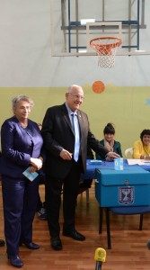 Photo Credit: Mark Neyman, GPO / Israeli President Reuven Rivlin and First Lady Nechama Rivlin cast their votes in Jerusalem.  