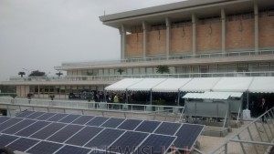 The following article from Tazpit News Agency is available for publication. Photos Credit: Anav Silverman, Tazpit News Agency / Photo : Solar panels on the roofs of Israel's Knesset. 