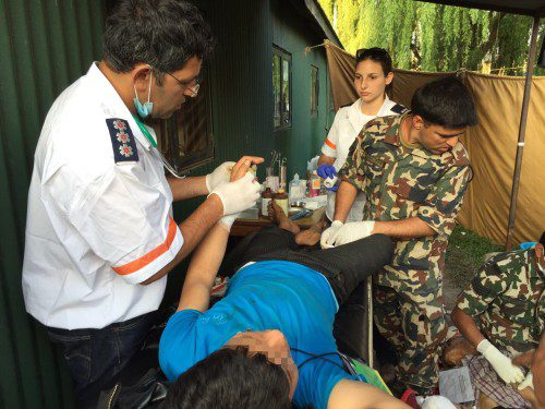 Photos: Magen David Adom spokesperson / MDA delegation providing medical care to locals in Kathmandu this week following the massive earthquake that hit Nepal during the weekend.