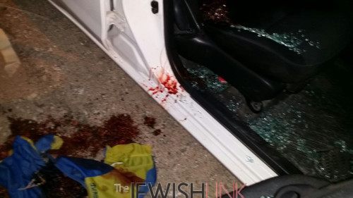 Scene of the drive-by attack /Credit: Hillel Maeir - Tazpit News Agency 