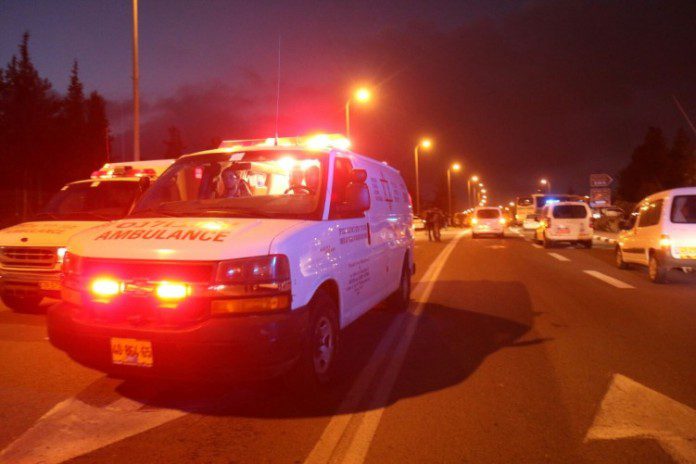 Shooting and Car Ramming Attack in Gush Etzion 19.11.15 Ambulances evacuating the victims of the attack.