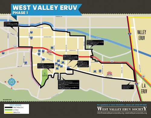 Map of the current Boundries of the West Valley Eruv