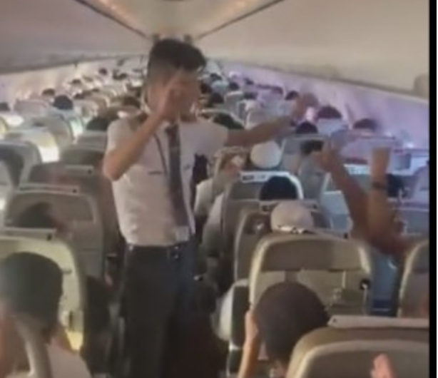 WATCH: Flight Attendant Sings and Dances With Chassidim Heading to Uman